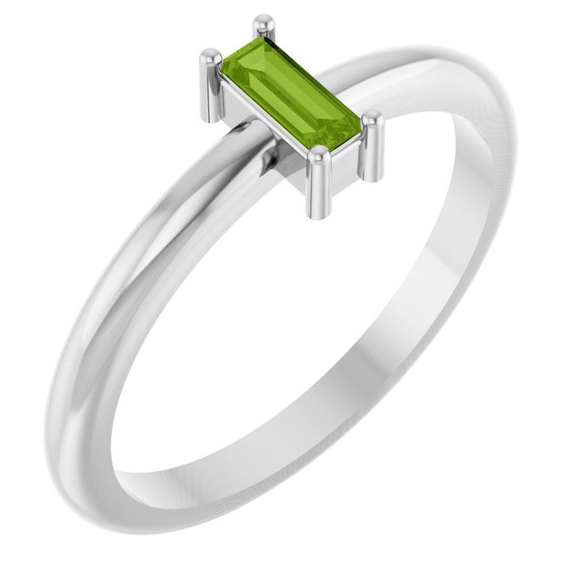 Natural Peridot | Straight baguette | 5 x 2mm