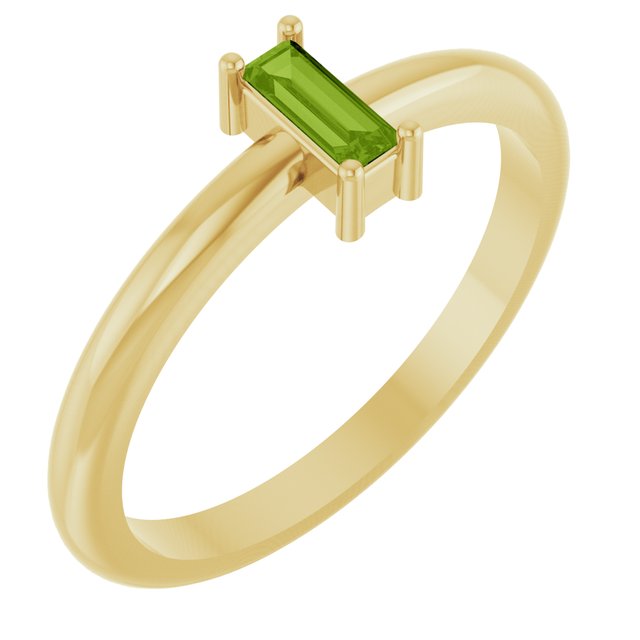 Natural Peridot | Straight baguette | 5 x 2mm