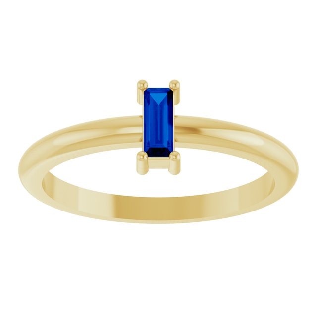 Lab-Grown Blue Sapphire | Straight baguette | 5 x 2mm
