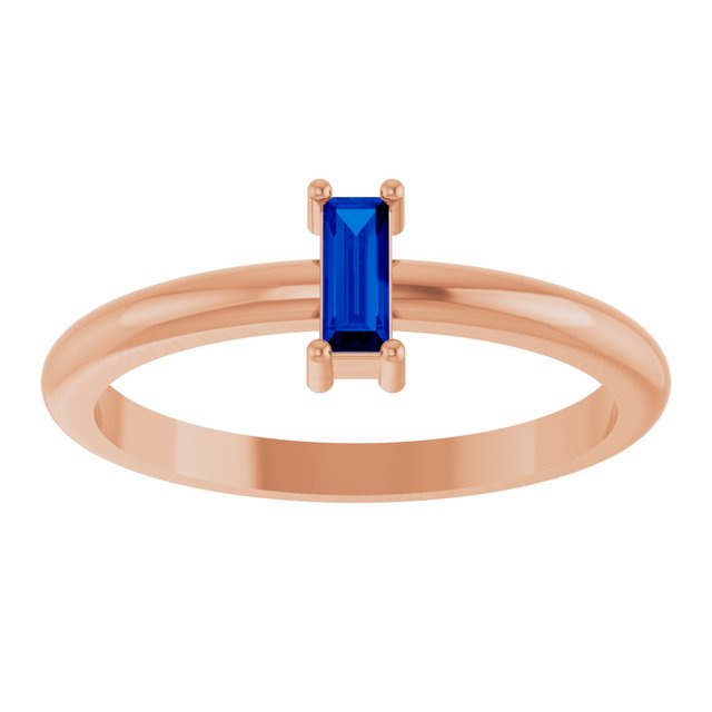 Lab-Grown Blue Sapphire | Straight baguette | 5 x 2mm