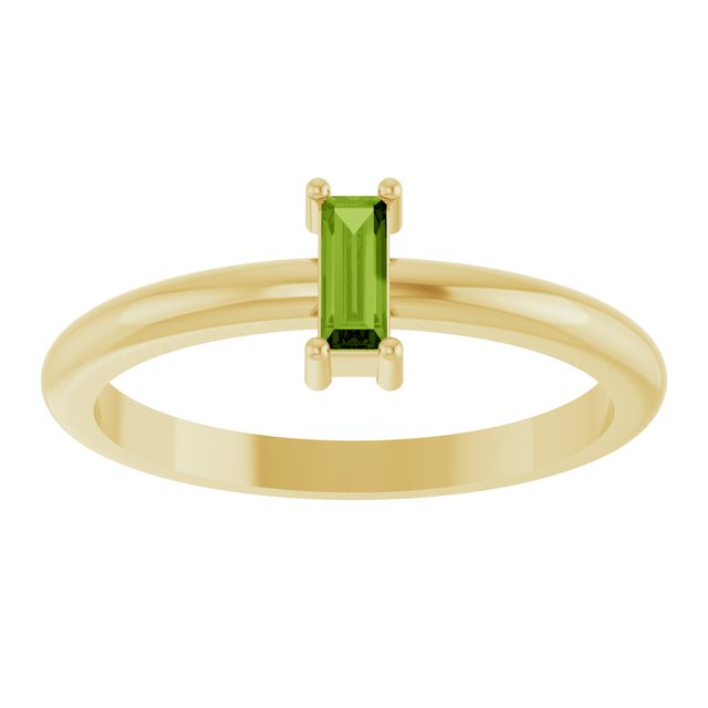 Natural Peridot | Straight baguette | 5 x 2mm