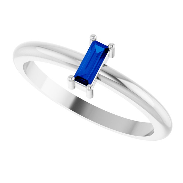 Lab-Grown Blue Sapphire | Straight baguette | 5 x 2mm