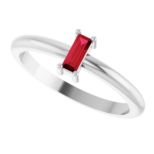 Lab-Grown Ruby | Straight baguette | 5 x 2mm