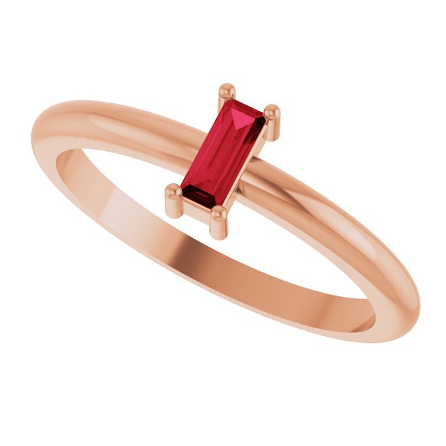 Lab-Grown Ruby | Straight baguette | 5 x 2mm