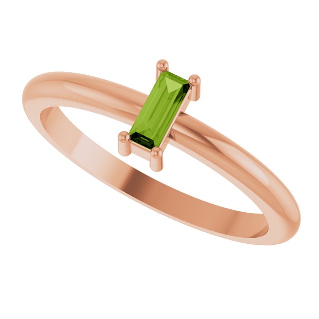 Natural Peridot | Straight baguette | 5 x 2mm