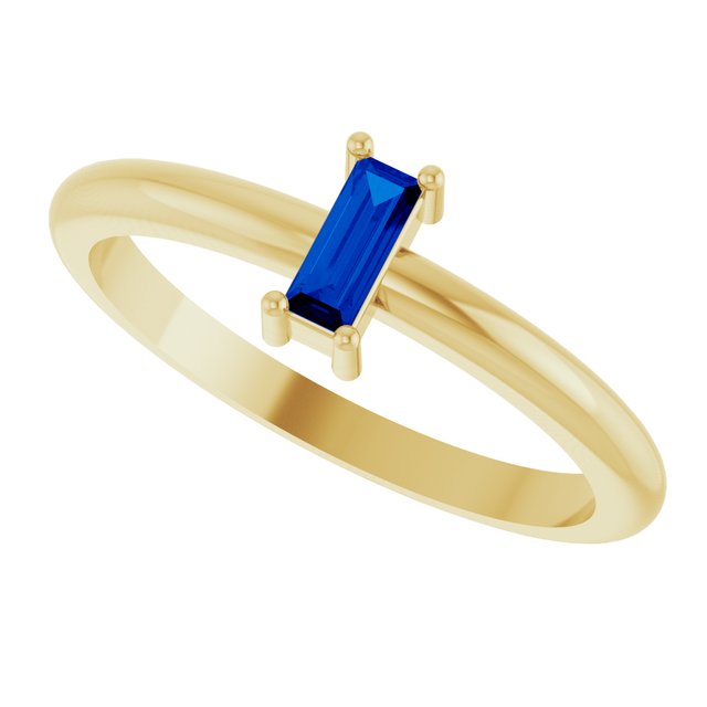 Lab-Grown Blue Sapphire | Straight baguette | 5 x 2mm