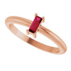 Natural Ruby | Straight baguette | 5 x 2mm