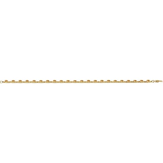 Natural Citrine Round Line Bracelet in 14K Yellow Gold Vermeil