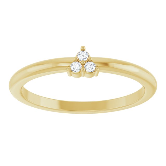 126459 / Ring / Set / 14K Yellow / Natural Diamond / Round / 1.5 Mm / Polished / .04 Ctw Natural Diamond Stackable Cluster Ring