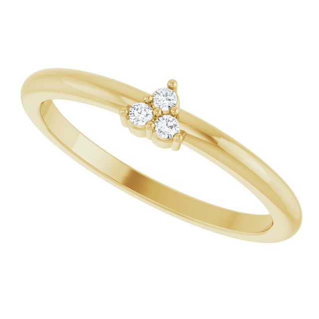 126459 / Ring / Set / 14K Yellow / Natural Diamond / Round / 1.5 Mm / Polished / .04 Ctw Natural Diamond Stackable Cluster Ring