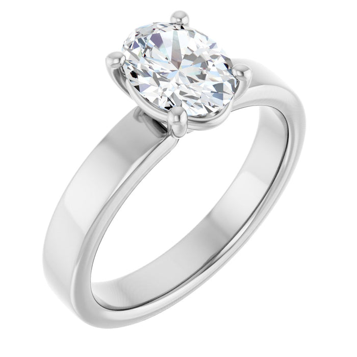 14K White | Oval