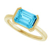 Lab-Grown Aqua Sapphire | Emerald | 8 x 6mm