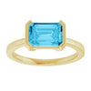Lab-Grown Aqua Sapphire | Emerald | 8 x 6mm