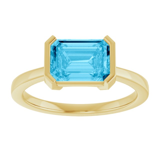 Lab-Grown Aqua Sapphire | Emerald | 8 x 6mm