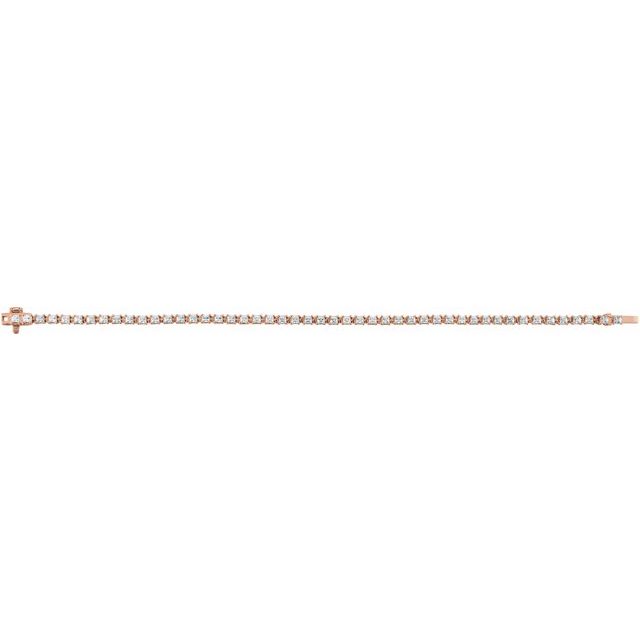 Princess-Cut Lab Diamond Line Bracelet — 14K Rose Gold