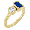Lab-Grown Blue Sapphire | Emerald | 6 x 4mm