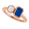 Lab-Grown Blue Sapphire | Emerald | 6 x 4mm