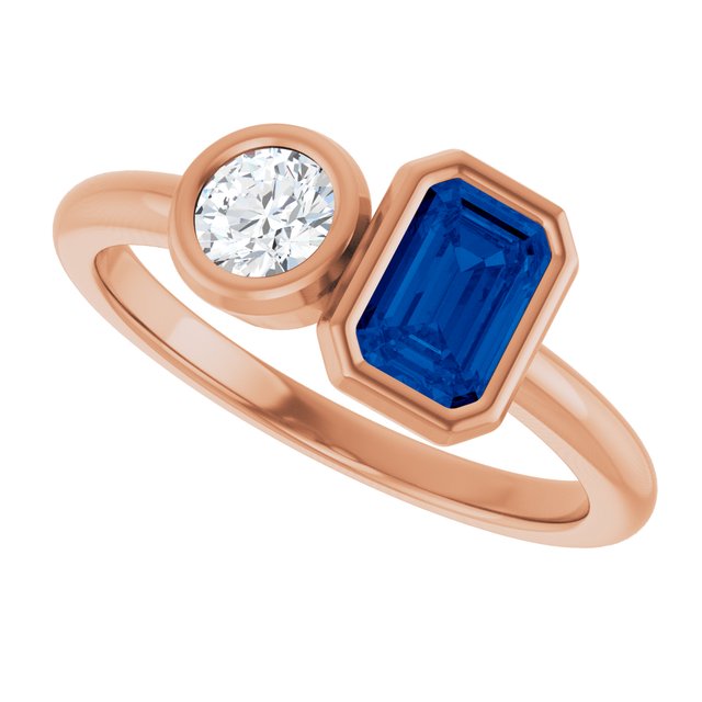 Lab-Grown Blue Sapphire | Emerald | 6 x 4mm