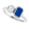 Lab-Grown Blue Sapphire | Emerald | 6 x 4mm