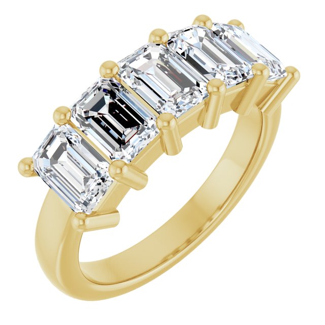 Shared-Prong Five-Stone Diamond Anniversary Band — 14K Yellow Gold