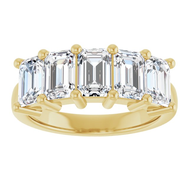 Shared-Prong Five-Stone Diamond Anniversary Band — 14K Yellow Gold