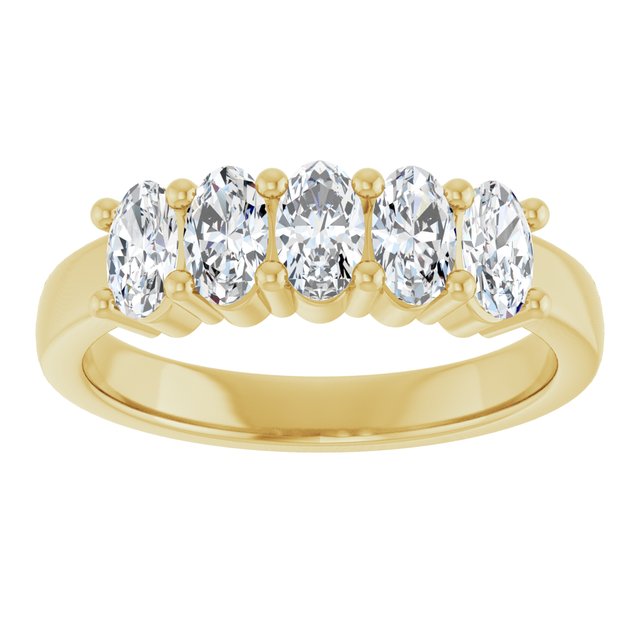 Shared-Prong Five-Stone Diamond Anniversary Band — 10K Yellow Gold