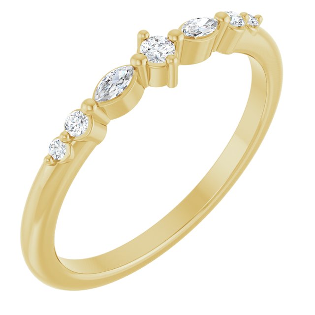 Tapered Natural Diamond Stackable Ring