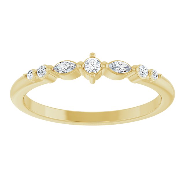 126532 / Ring / Set / 14K Yellow / Natural Diamond / Round / 2 Mm / Natural Diamond / Polished / 1/8 Ctw Natural Diamond Stackable Ring