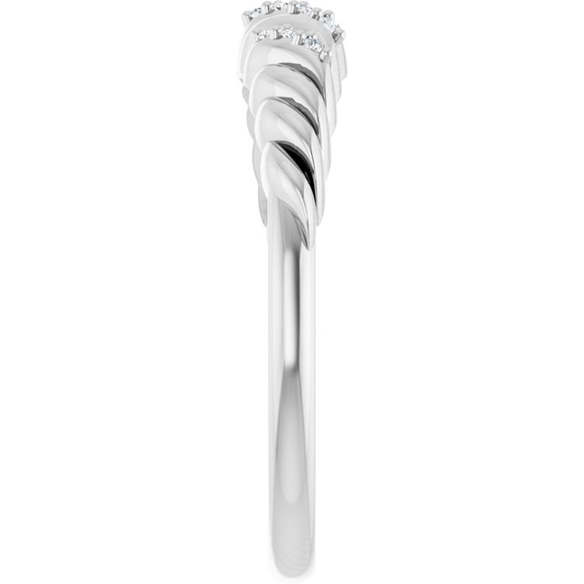 126508 / Ring / Set / 14K White / Natural Diamond / Round / 1 Mm / Polished / .04 Ctw Natural Diamond Dome Ring
