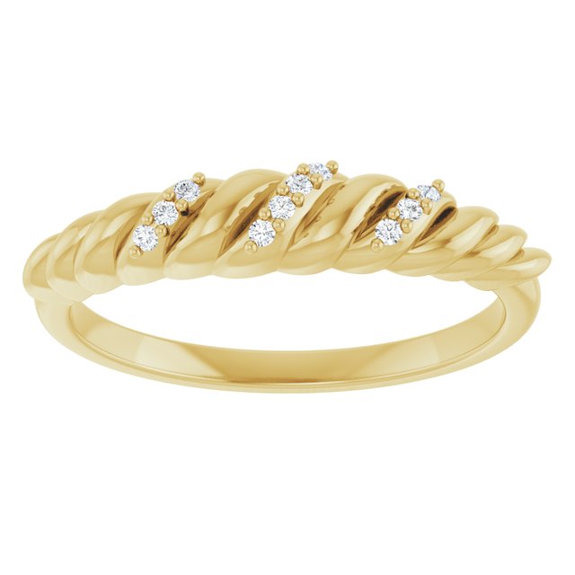 126508 / Ring / Set / 14K Yellow / Natural Diamond / Round / 1 Mm / Polished / .04 Ctw Natural Diamond Dome Ring