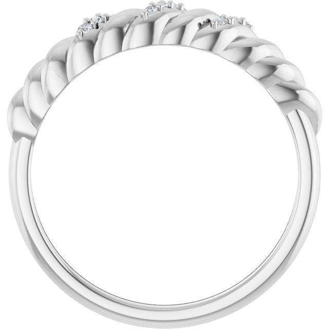 126508 / Ring / Set / 14K White / Natural Diamond / Round / 1 Mm / Polished / .04 Ctw Natural Diamond Dome Ring