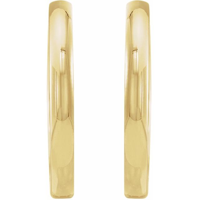 Polished Hinged Huggie Hoop Earrings — 10K Yellow Gold