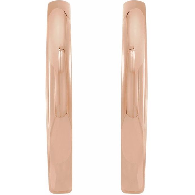 Polished Hinged Huggie Hoop Earrings — 14K Rose Gold