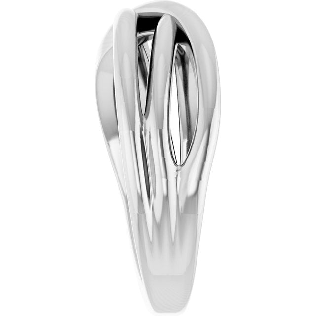 Three-Strand Criss-Cross Rolling Band Ring — Platinum