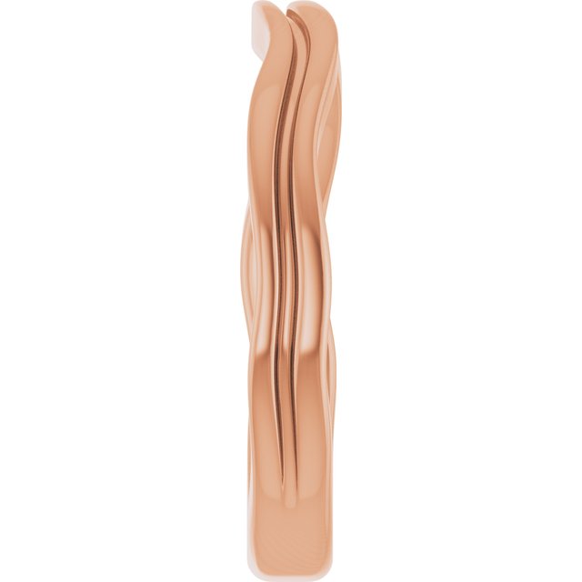 Grooved Wave Contour Band Ring — 14K Rose Gold