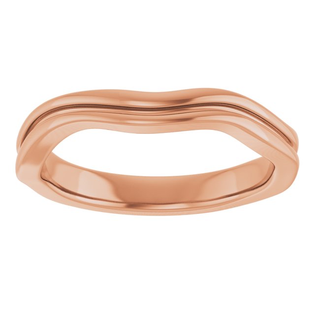 Grooved Wave Contour Band Ring — 14K Rose Gold