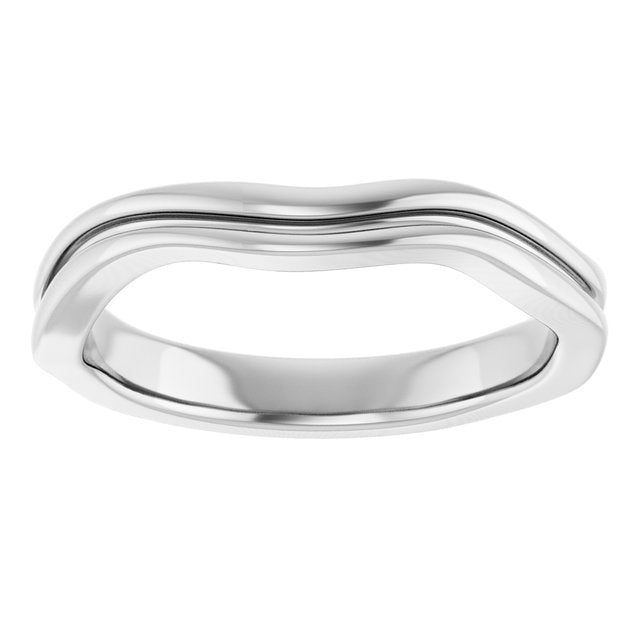 Grooved Wave Contour Band Ring — Sterling Silver