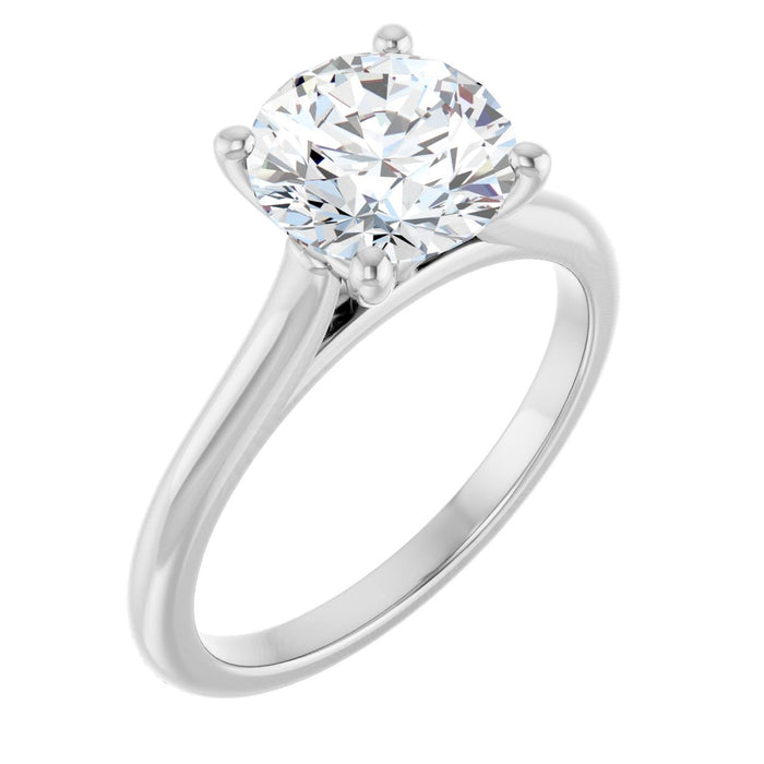 14K White | Round