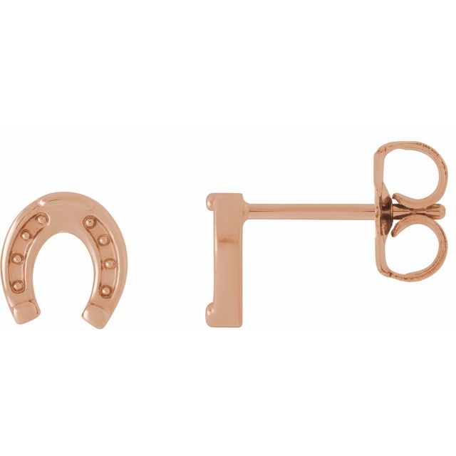 Horseshoe Earrings — 14K Rose Gold