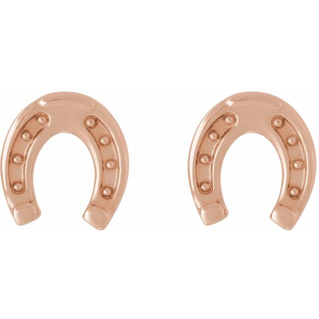 Horseshoe Earrings — 14K Rose Gold
