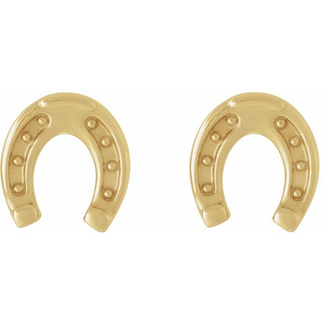 Horseshoe Earrings — 14K Yellow Gold