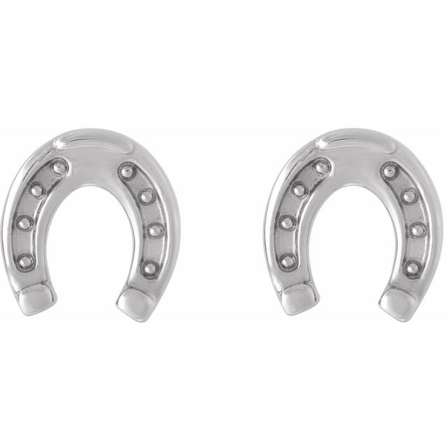 Horseshoe Earrings — Sterling Silver