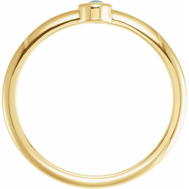 Bezel-Set Stackable Gemstone Ring — 14K Yellow Gold