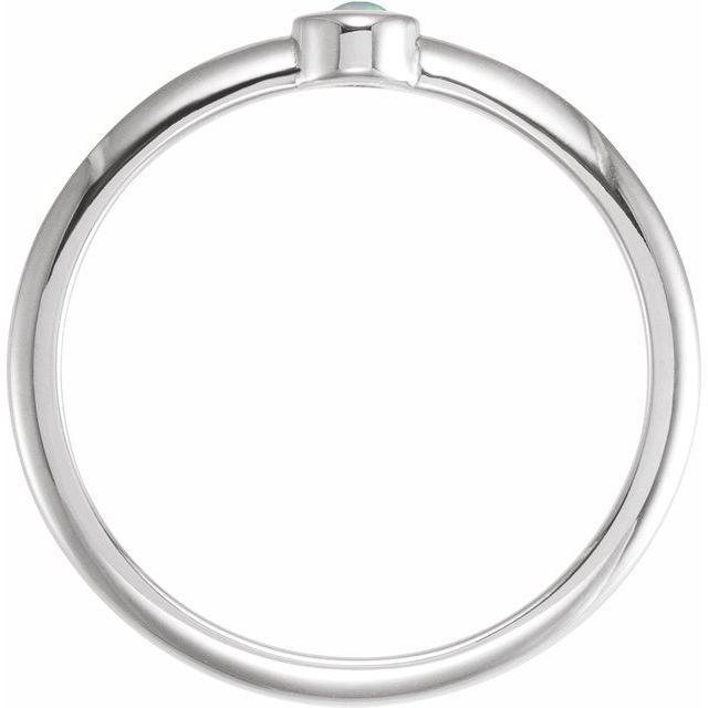 Bezel-Set Stackable Gemstone Ring — 14K White Gold