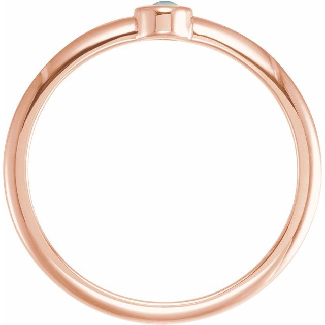 Bezel-Set Stackable Gemstone Ring — 14K Rose Gold
