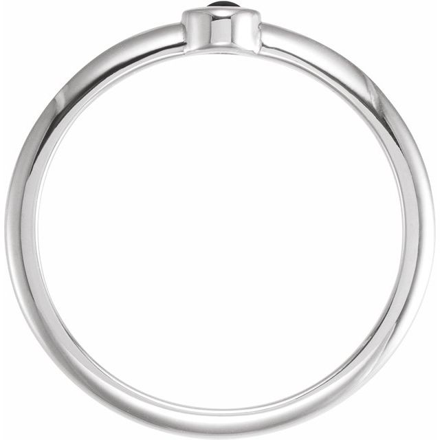Bezel-Set Stackable Gemstone Ring — Platinum