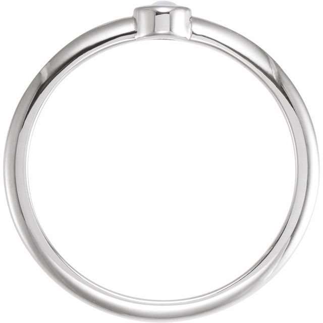 Bezel-Set Stackable Gemstone Ring — Sterling Silver