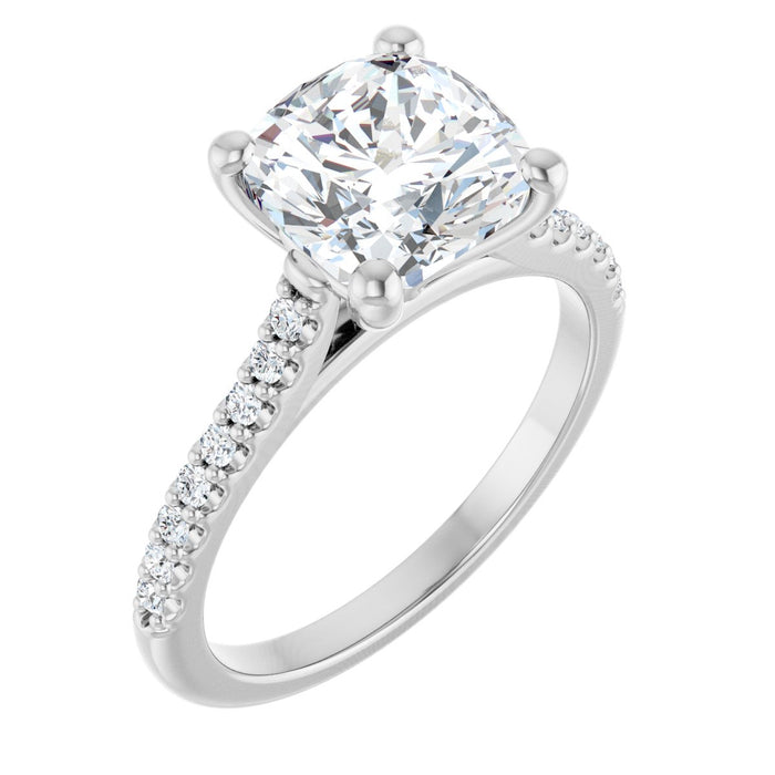 14K White | Cushion