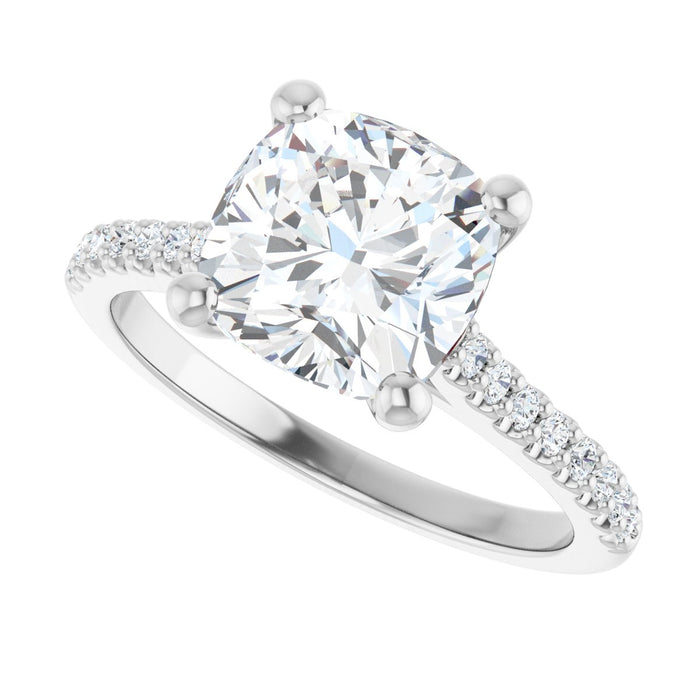 14K White | Cushion