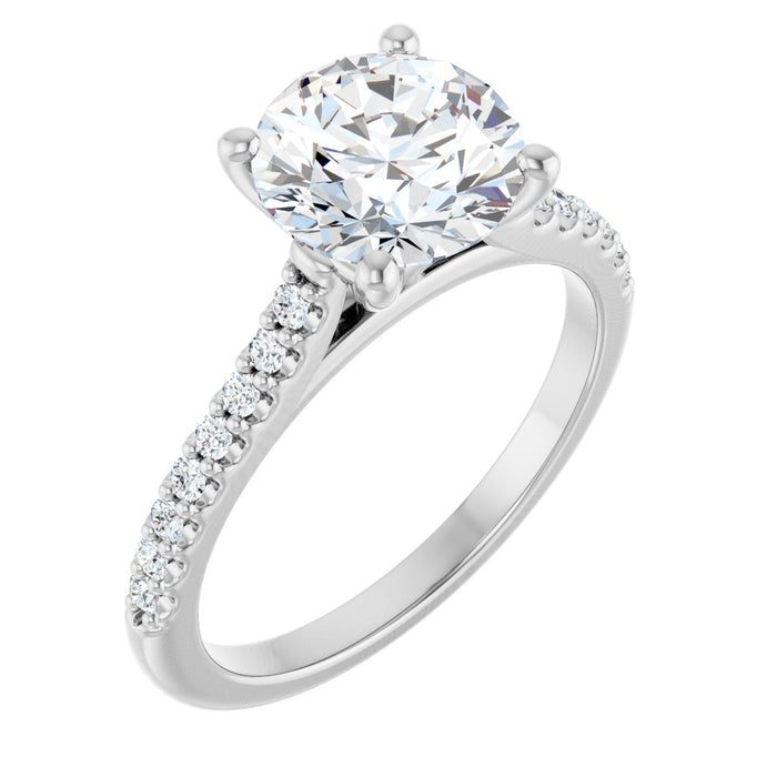14K White | Round